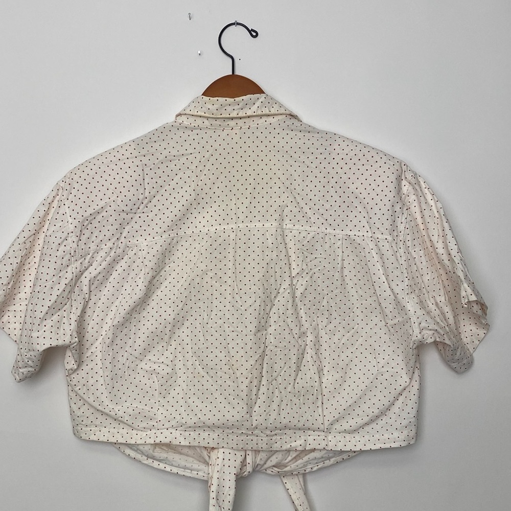 Cropped floral Embroidered polka dot vintage top - Picture 4 of 6